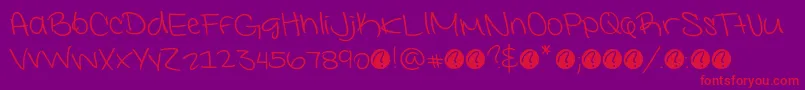フォントInterconnecteddemoRegular – 紫の背景に赤い文字
