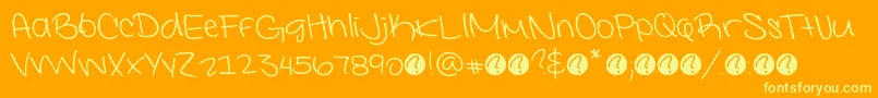 フォントInterconnecteddemoRegular – オレンジの背景に黄色の文字