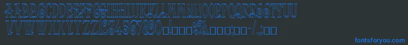 HelenaOutline Font – Blue Fonts on Black Background