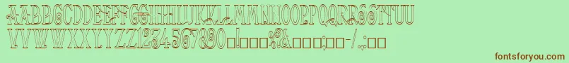 HelenaOutline Font – Brown Fonts on Green Background