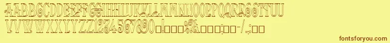 HelenaOutline Font – Brown Fonts on Yellow Background