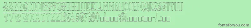 HelenaOutline Font – Gray Fonts on Green Background