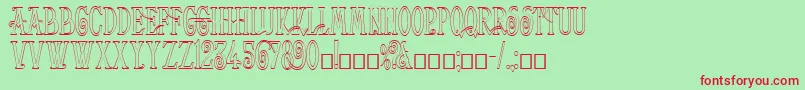 HelenaOutline Font – Red Fonts on Green Background