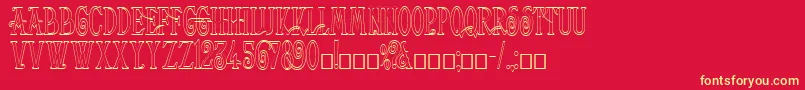 HelenaOutline Font – Yellow Fonts on Red Background