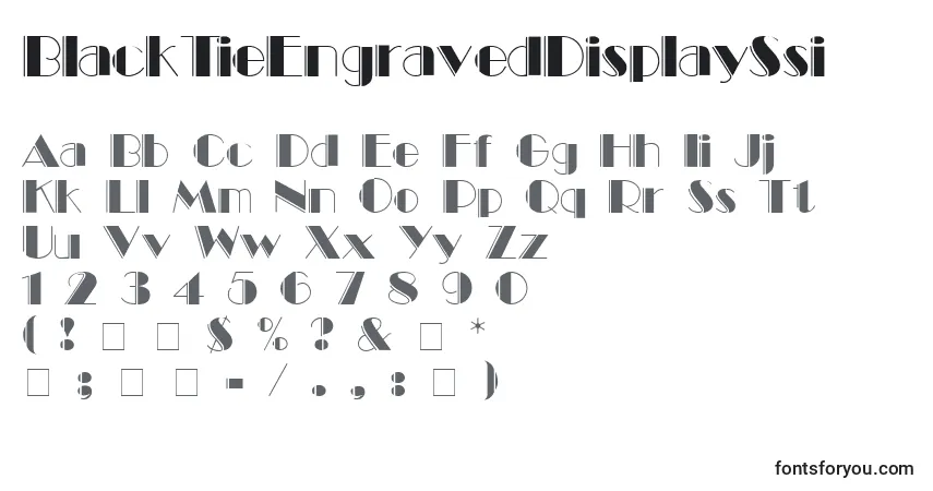 Schriftart BlackTieEngravedDisplaySsi – Alphabet, Zahlen, spezielle Symbole