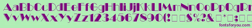 BlackTieEngravedDisplaySsi Font – Purple Fonts on Green Background