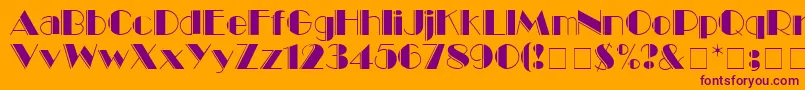 BlackTieEngravedDisplaySsi Font – Purple Fonts on Orange Background