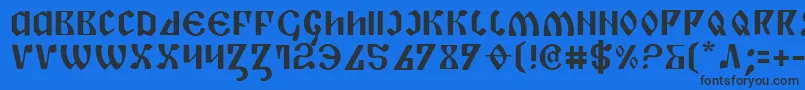 Шрифт Piper – чёрные шрифты на синем фоне