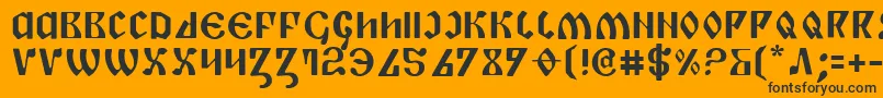フォントPiper – 黒い文字のオレンジの背景