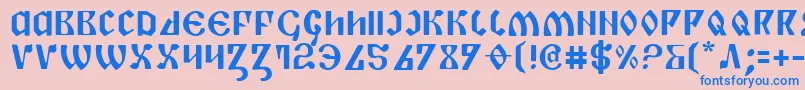 フォントPiper – ピンクの背景に青い文字