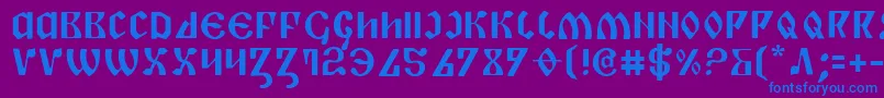 フォントPiper – 紫色の背景に青い文字