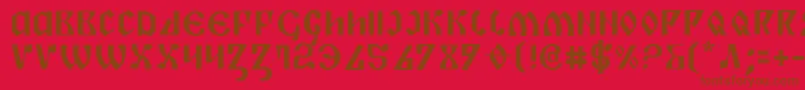 フォントPiper – 赤い背景に茶色の文字