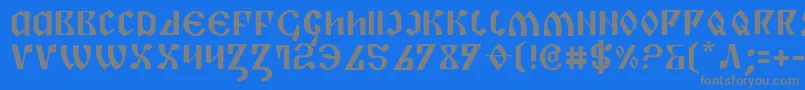 Piper-Schriftart – Graue Schriften auf blauem Hintergrund