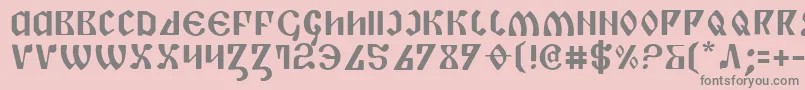 Piper-fontti – harmaat kirjasimet vaaleanpunaisella taustalla