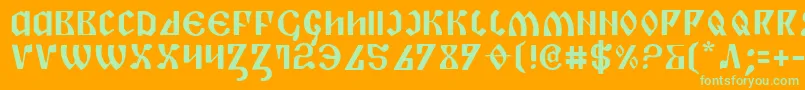 Piper Font – Green Fonts on Orange Background