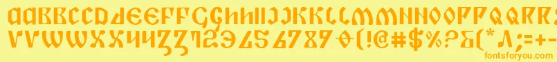 Piper-fontti – oranssit fontit keltaisella taustalla