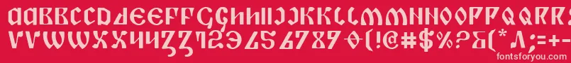 Piper-fontti – vaaleanpunaiset fontit punaisella taustalla