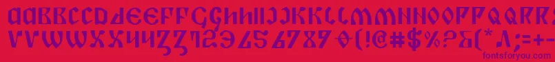 Piper Font – Purple Fonts on Red Background