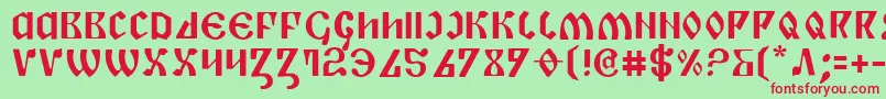 Piper-fontti – punaiset fontit vihreällä taustalla