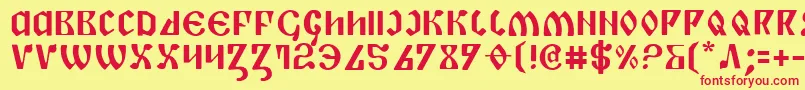 Piper Font – Red Fonts on Yellow Background