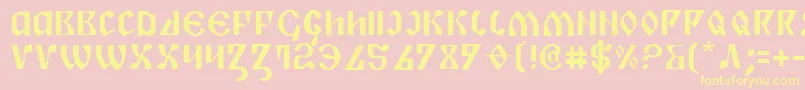 Piper-fontti – keltaiset fontit vaaleanpunaisella taustalla