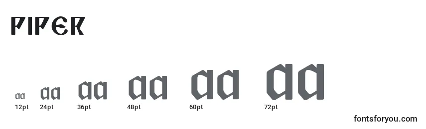 Piper Font Sizes