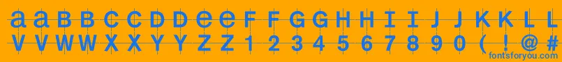 Kl1monocase Font – Blue Fonts on Orange Background