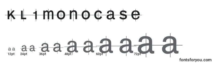Размеры шрифта Kl1monocase