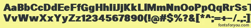 HeltarBlack Font – Black Fonts on Yellow Background