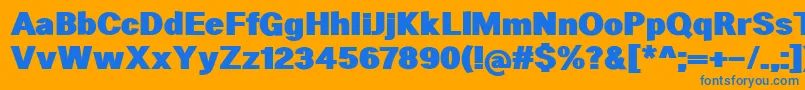 HeltarBlack Font – Blue Fonts on Orange Background