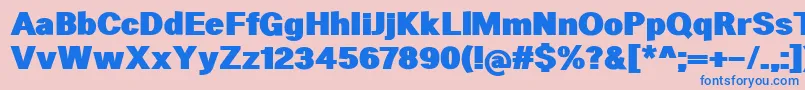 HeltarBlack Font – Blue Fonts on Pink Background