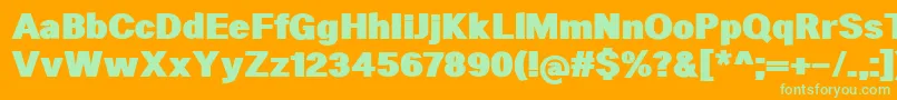 HeltarBlack Font – Green Fonts on Orange Background
