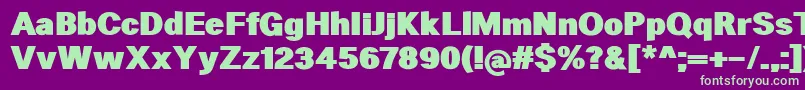 HeltarBlack Font – Green Fonts on Purple Background