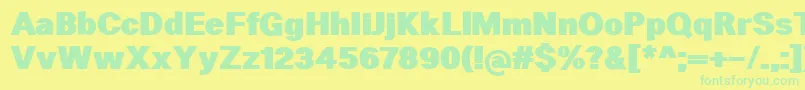 HeltarBlack-Schriftart – Grüne Schriften auf gelbem Hintergrund
