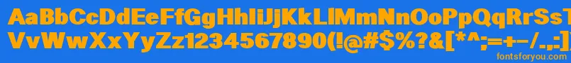 HeltarBlack Font – Orange Fonts on Blue Background