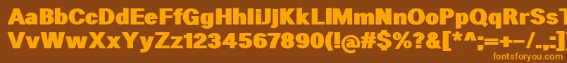 HeltarBlack Font – Orange Fonts on Brown Background