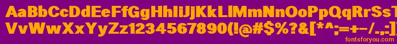 HeltarBlack Font – Orange Fonts on Purple Background