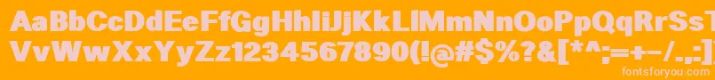 HeltarBlack Font – Pink Fonts on Orange Background