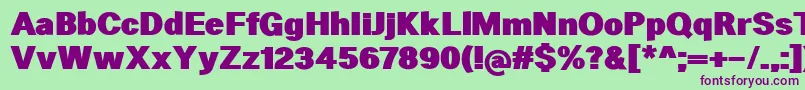HeltarBlack Font – Purple Fonts on Green Background