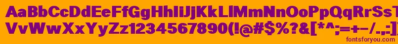 HeltarBlack Font – Purple Fonts on Orange Background
