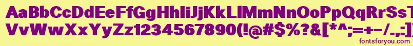 HeltarBlack Font – Purple Fonts on Yellow Background