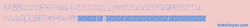 Simplefolks Font – Blue Fonts on Pink Background