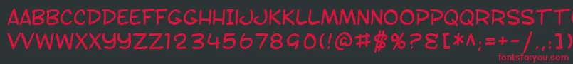 SfToontime Font – Red Fonts on Black Background