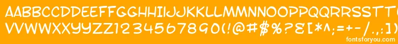 SfToontime-Schriftart – Weiße Schriften auf orangefarbenem Hintergrund