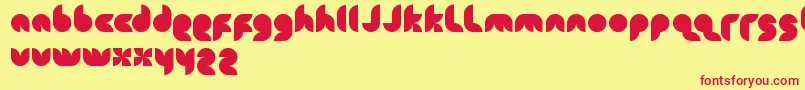 Snowmask Font – Red Fonts on Yellow Background