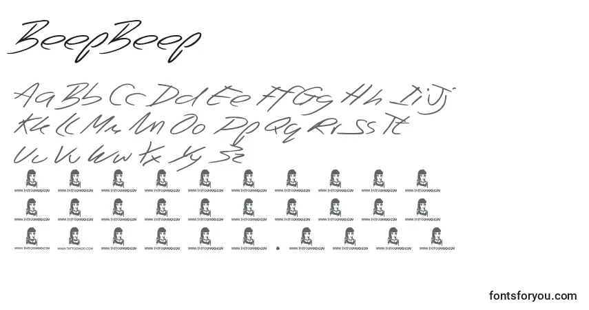 Schriftart BeepBeep – Alphabet, Zahlen, spezielle Symbole