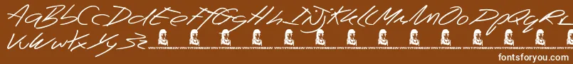 BeepBeep Font – White Fonts on Brown Background