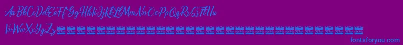 Alishaderdemo Font – Blue Fonts on Purple Background