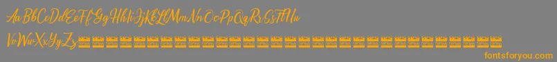 Fonte Alishaderdemo – fontes laranjas em um fundo cinza