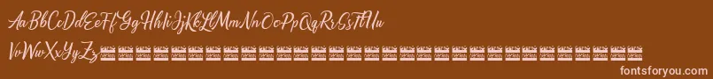 Alishaderdemo-Schriftart – Rosa Schriften auf braunem Hintergrund